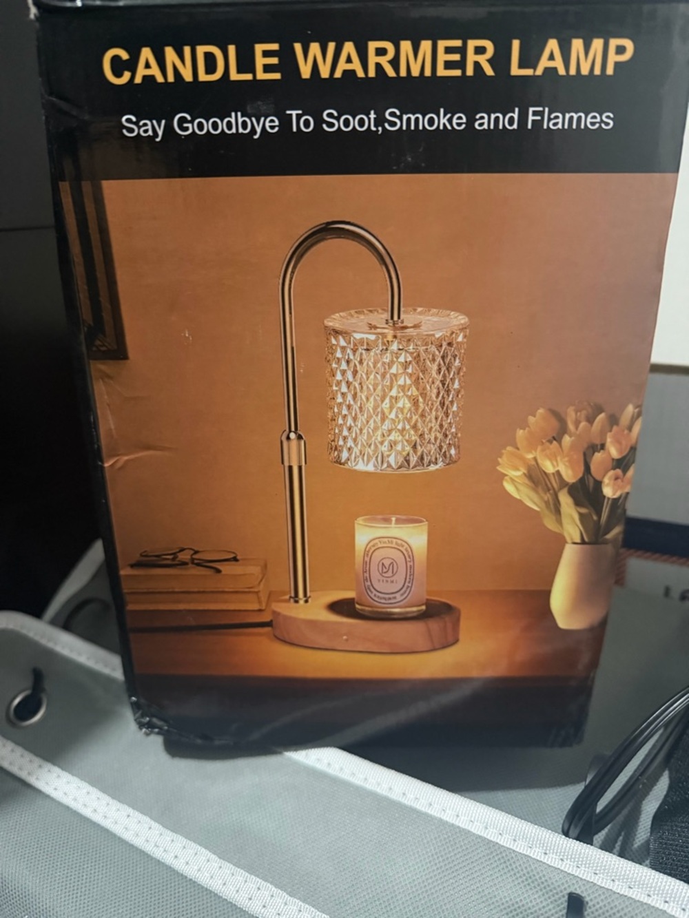 Gold Candle Warmer Lamp - Elegant Table Accent